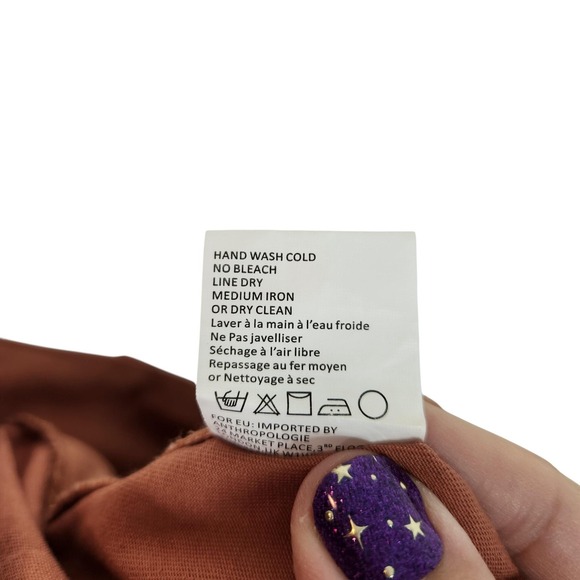 Tiny ANTHROPOLOGIE Pants Womens Small Rust Uysess Wide Leg Pleated Pockets - Picture 12 of 13